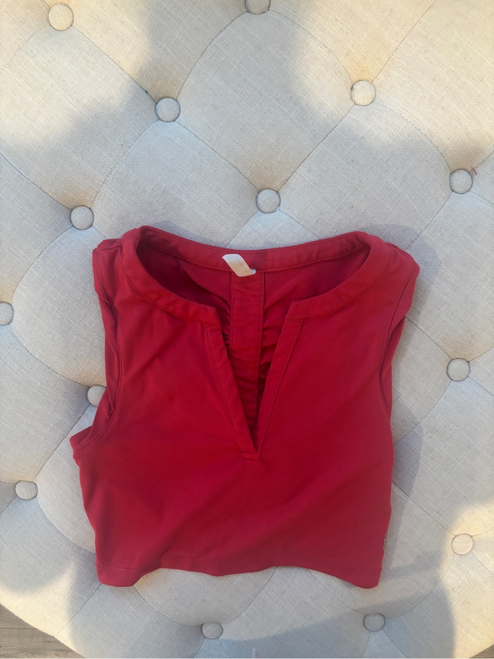 Free People Sleeveless Deep V Tank Top in Red